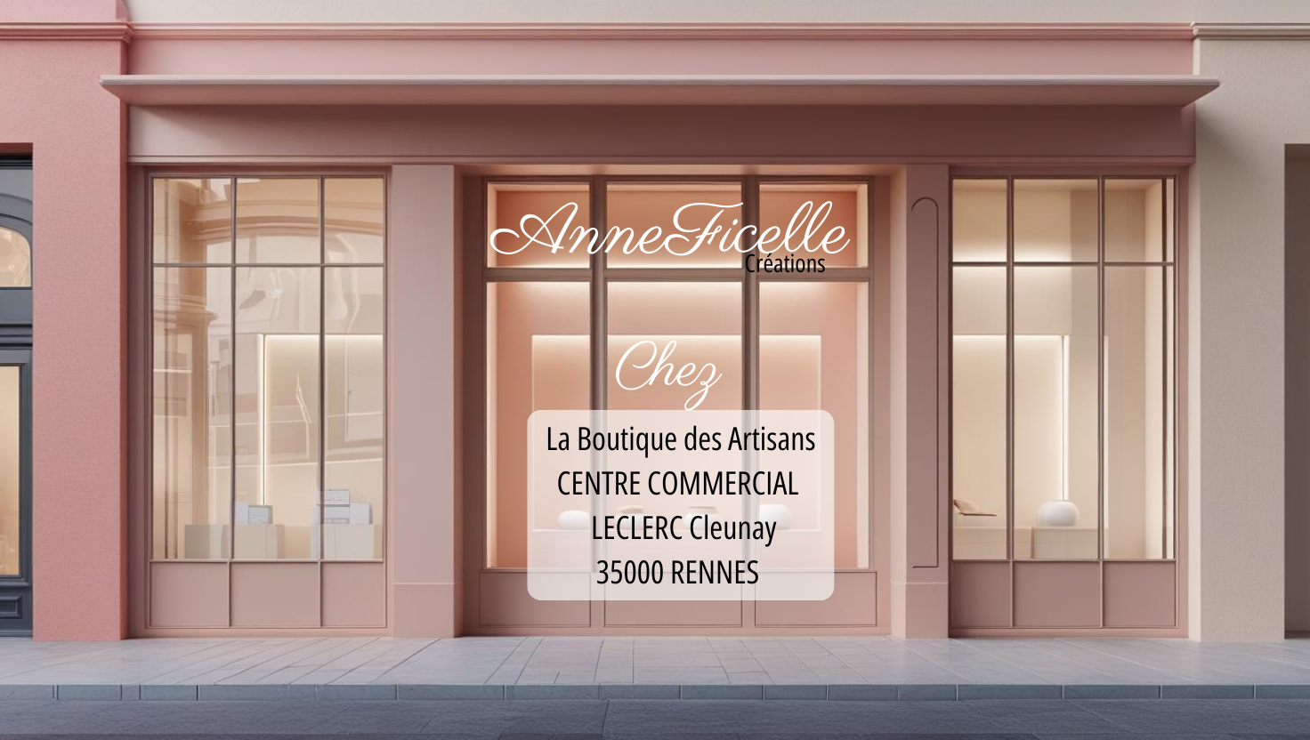 Devanture de La Boutique des Artisans au centre commercial LECLERC Cleunay à Rennes où trouver les bijoux AnneFicelle Créations.