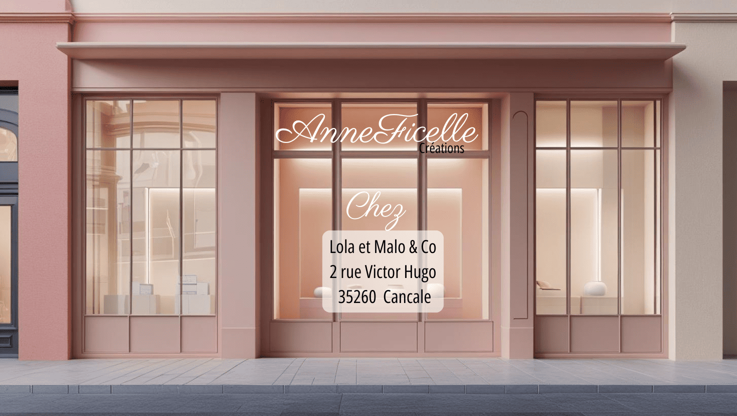 Devanture de la boutique Lola et Malo & Co au 2 rue Victor Hugo à Cancale où trouver les bijoux AnneFicelle Créations.
